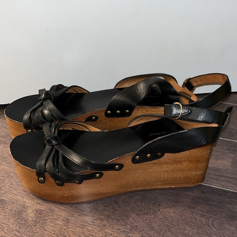 ISABEL MARANT wooden platform sandals, size 41